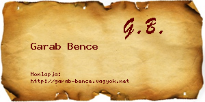 Garab Bence névjegykártya